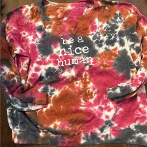 State of Mind Vibrant Tie-Dye Crew Neck Graphic Sweatshirt